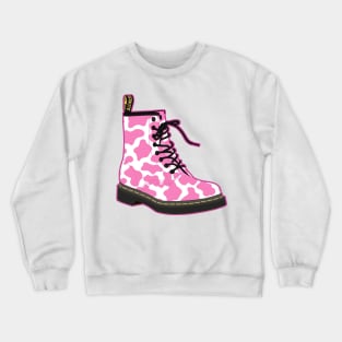 Pink Cow Doc Marten Boot Crewneck Sweatshirt